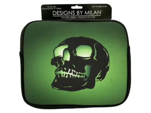 Kole Imports - EL296 - Protective Tablet Case With Green Skull Design