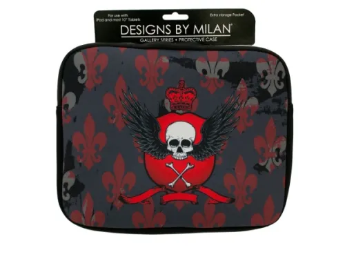 Kole Imports - EL299 - Protective Tablet Case With Winged Skull Design