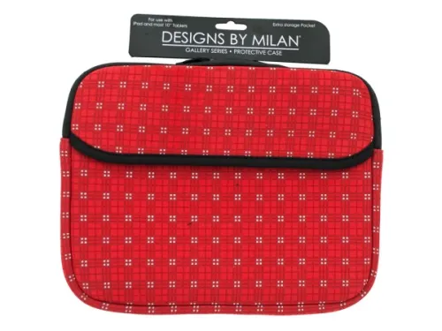 Kole Imports - EL306 - Protective Tablet Case With Red Plaid Design