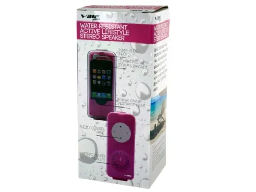 Kole Imports - EL745 - Pink Water-resistant Active Lifestyle Stereo Speaker