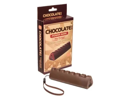 Kole Imports - EL951 - Chocolate Bar Power Bank With Flashlight