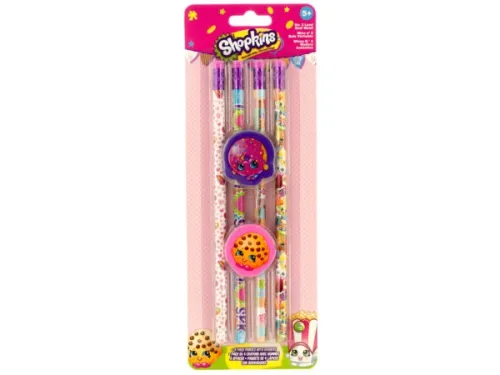 Kole Imports - KA469 - Shopkins Pencils &amp; Erasers Set