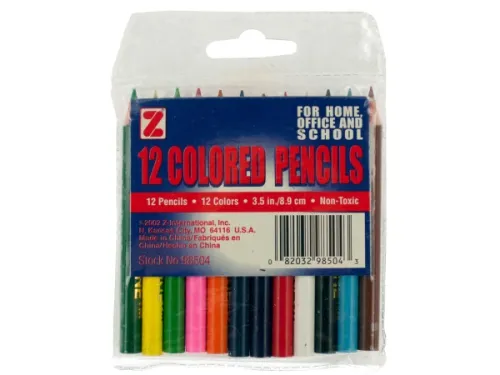 Kole Imports - OP552 - 12 Pack 3.5 Inch Colored Pencils