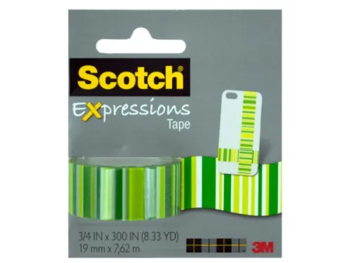 Kole Imports - OP750 - Scotch Expressions Green Stripes Tape