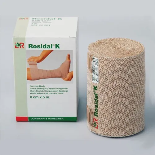 Lohmann & Rauscher - Rosidal K - From: 90688 To: 90689 -  Compression Bandage  4 7/10 Inch X 5 1/2 Yard Clip Detached Closure Tan NonSterile High Compression