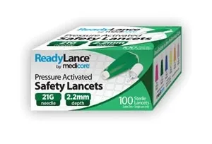 Medicore Medical Supply - 806 - ReadyLance Safety Lancet, 21G