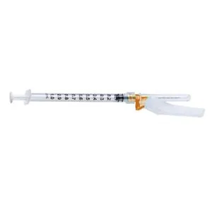 MediVena - 2112 - Luer-Lock Syringes 1ml w- Safety Needles 25Gx1 -25mm- 100-bx