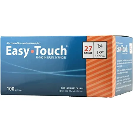 Mhc Medical - From: 827158 To: 827158 - EasyTouch Insulin Syringe 27G x 5/8"