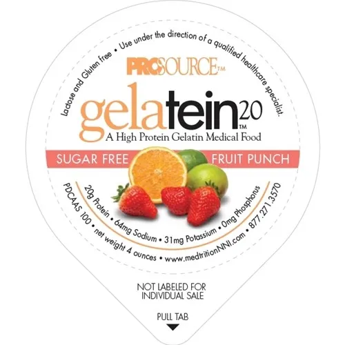 National Nutrition - 11963 - Prosource 11693 Gelatin 20 Fruit Punch Protein Cup, 88 Cal