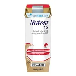 Nestle Healthcare Nutrition - 9871616220 - Nutren 1.5 Complete High Calorie Liquid Nutrition Unflavored 8 oz. Can, 375 Calories, Lactose free, Gluten free