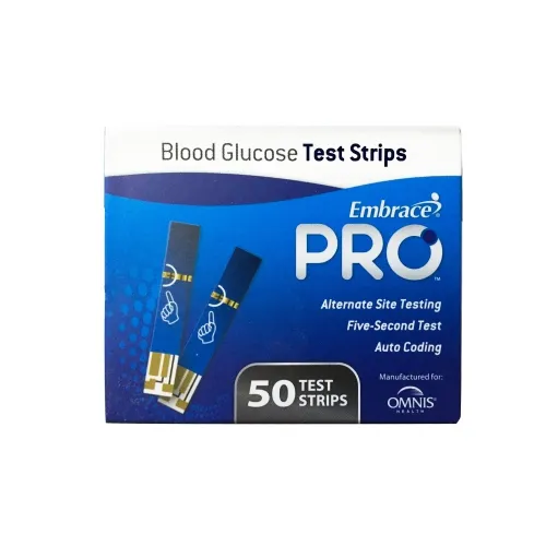 Omnis Health - Embrace - ALL02AM0202 -  Blood Glucose Test Strips  50 Strips per Pack