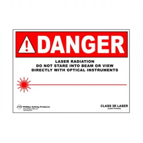Phillips Safety - From: PL-W-33 To: PL-W-34 - Class 4 Plastic Laser Radiation Warning Sign #33