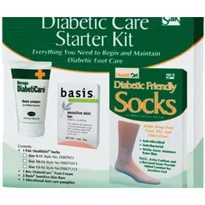 Salk - HealthDri - DSKT1013 - Diabetic care starter kit, foot cream, sensitive skin bar soap, socks 10-13