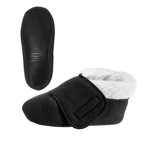 Silverts - From: SV10160-SV2-XS To: SV10160-SV3-XS - SV10160 Deep and Wide Diabetic Bootie Slipper Women/Men Black XS