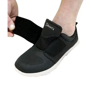 Silverts - SV50010-SV2-12 - SV50010 Wide Slip Resistant Light Weight Walking Shoes For Men-Black-12