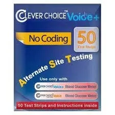 Simple Diagnostics - From: CLE50V To: CLE50VMO - Clever Choice Voice+ Blood Glucose Test Strips Retail Pack (50 count)