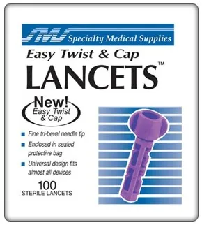 Specialty Medical Supplies - 0100-28 - 28 Gauge Lancets, Twist Top (100 count)