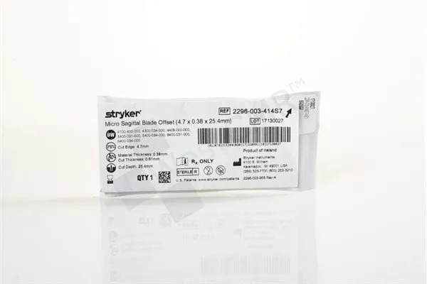 Stryker - 2296-003-414S7 - STRYKER MICRO SAGITTAL BLADE OFFSET ( 4.7 X 0.38 X 25.4MM )