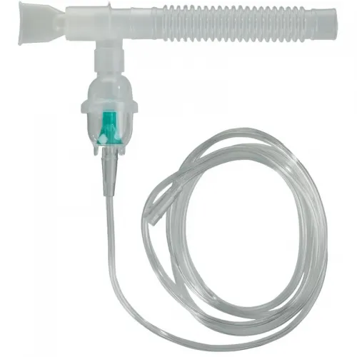 Sunset Healthcare Solutions - Sunset - RES093 - Reusable Nebulizer Kit with T Piece. Includes: Nebulizer Bottle, T piece, Mouthpiece, Corrugated Reservoir Tube, and 7ft Supply Tube. Latex free. Single patient.